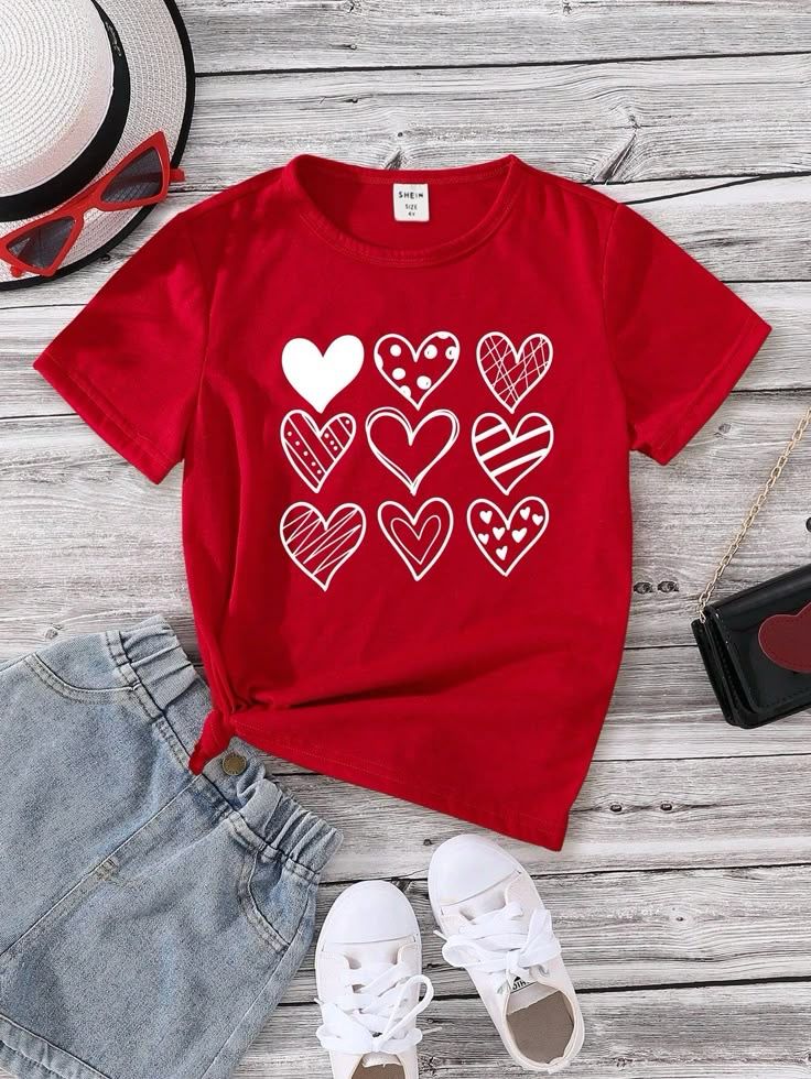 Red Hearts T shirt